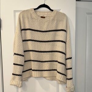 POL Cream and Black Striped Sweater